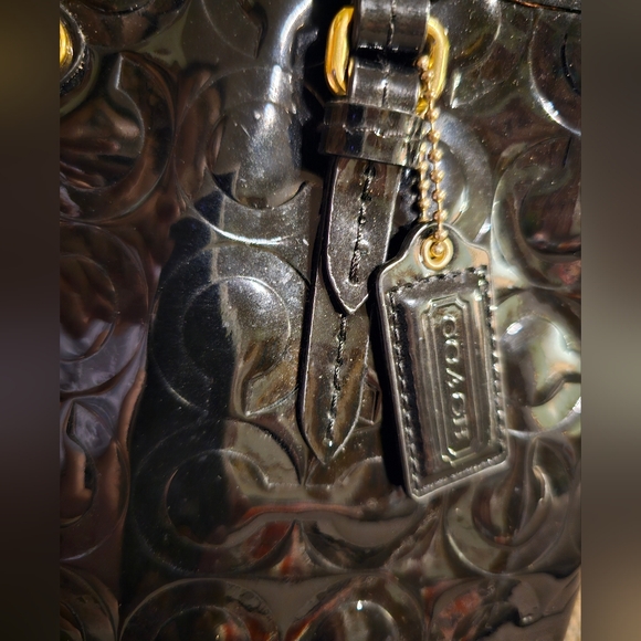 Coach Peyton Satchel/Small Tote Embossed Patent Black leather F50540 EUC - Picture 16 of 16